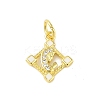 Brass Micro Pave Clear Cubic Zirconia Pendants KK-E111-46G-01-1