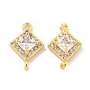 Brass Pave Clear Cubic Zirconia Connector Charms KK-P275-41G-1