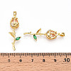 Brass Micro Pave Cubic Zirconia Pendants KK-N254-221G-02-3