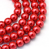 Baking Paint Pearlized Glass Pearl Round Bead Strands HY-Q003-10mm-74-1
