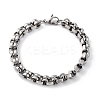 201 Stainless Steel Byzantine Chain Bracelets BJEW-B078-155P-2