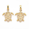 Brass Micro Pave Cubic Zirconia Pendants KK-N257-05G-1