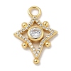 Rack Plating Brass Micro Pave Clear Cubic Zirconia Pendants KK-L224-008G-1