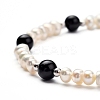 Natural Black Agate Beaded Bracelets BJEW-JB05313-05-2