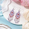 Natural Amethyst Rhombus Dangle Earrings EJEW-MZ00567-05-1