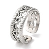 304 Stainless Steel Open Cuff Ring for Women RJEW-F166-13P-01-1