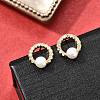 925 Sterling Silver Clear Cubic Zirconia Ring Stud Earrings EJEW-L300-09G-1