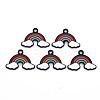 Spray Painted Alloy Enamel Pendants ENAM-N055-026-B01-NR-1