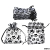 20Pcs Paw Print Organza Jewelry Drawstring Pouches ABAG-YW0001-15B-1