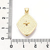 Brass Micro Pave Clear Cubic Zirconia Pendants KK-N268-21G-3