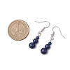 3 Pairs 3 Styles Natural Lapis Lazuli & Aquamarine & White Jade EJEW-JE06133-3