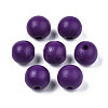 Painted Natural Wood Beads WOOD-S057-074-1