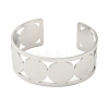 304 Stainless Steel Wide Hollow Saint Benedict Medal Open Cuff Bangles BJEW-S154-01P-2