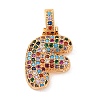 Brass Micro Pave Cubic Zirconia Pendants KK-C076-29F-G02-1