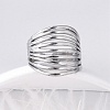 304 Stainless Steel Open Cuff Rings for Women RJEW-F174-04P-1