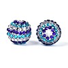 Acrylic with Resin Rhinestone Beads OACR-T030-21A-2