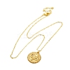 Brass Micro Pave Clear Cubic Zirconia Flat Round with Snake Pendant Necklaces LS-NJEW-S438-02A-G-4