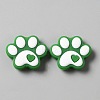 Dog Paw Print Food Grade Eco-Friendly Silicone Beads SIL-WH0008-45A-1