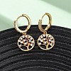 Tree Brass Micro Pave Clear Cubic Zirconia Hoop Earrings EJEW-F384-01G-1