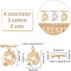 8 Sets 2 Colors Brass Toggle Clasps KK-CA0003-26-2