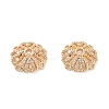 Rack Plating Brass Cubic Zirconia Bead Cap KK-A183-77G-1