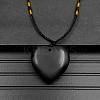Natural Dyed & Heated Black Agate Pendant Necklaces XA8803-05-1