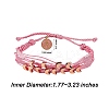Multi String Cord Bracelet with Initial Letter A Charm BJEW-SW00042-01-7