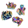 Electroplated Natural Druzy Quartz Crystal Cluster Ornaments PW-WG24416-07-5