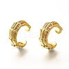 Brass Micro Pave Clear Cubic Zirconia Cuff Earrings EJEW-Z085-02G-4