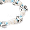 Ocean Theme Natural Shell & Alloy Beaded Stretch Bracelets for Men Women BJEW-JB12387-01-4