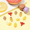10Pcs 5 Styles Opaque Resin Imitation Food Pendants RESI-YW0003-24-5