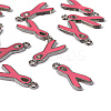 October Breast Cancer Pink Awareness Ribbon Alloy Enamel Pendants LS-EA546Y-2-3