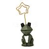 Frog Metal Name Card Holder AJEW-G029-03-2