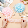 2Pcs 2 Colors Polyester Pleated Lace Trim Ribbon OCOR-PH0002-77B-3