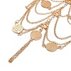 Bohemian Multi-layer Chain Alloy Coin Tassel Toe Ring Anklets for Women LS-AJEW-B107-01KCG-4