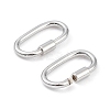 Anti-Tarnish Rhodium Plated 925 Sterling Silver Locking Carabiner Clasps LS-STER-K173-20P-01-2