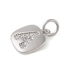 Rack Plating Brass Micro Pave CLear Cubic Zirconia Charms KK-E110-14P-A-2