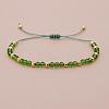 Glass & Brass Round Beads Braided Bead Bracelets LS-RD6595-5-1