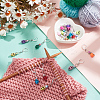 18Pcs 9 Colors Halloween Skull Plastic Pendant Stitch Markers HJEW-NB00004-5