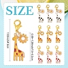 5Pcs Giraffe Alloy Enamel Pendant Decoration HJEW-YW00094-01-3