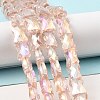 AB Color Plated Transparent Glass Beads Strands EGLA-P051-06A-A02-3