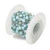 304 Stainless Steel Cable Chains with Dyed Shell Beads STAS-B067-04B-01-3