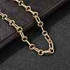 304 Stainless Steel Oval Link Chain Necklaces for Women Men NJEW-A054-01G-1
