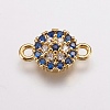 Brass Micro Pave Cubic Zirconia Links ZIRC-E143-47G-1