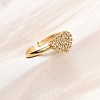 Adjustable Brass Micro Pave Cubic Zirconia Cuff Rings for Women RJEW-B139-01G-1