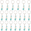 20Pcs Turtle with Starfish Synthetic Turquoise Pendant Keychains KEYC-CP0001-47A-1