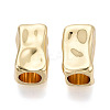 Textured Rack Plating Alloy Large Hole Beads PALLOY-T091-44G-1