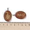 4Pcs 4 Styles Natural Red Jasper Usui Reiki Symbols Pendants G-G104-05-3