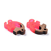 Opaque Resin & Walnut Wood Links Connectors RESI-T035-51-3