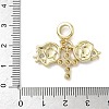 Brass Clear Cubic Zirconia European Dangle Charms LS-KK-K368-26G-3
